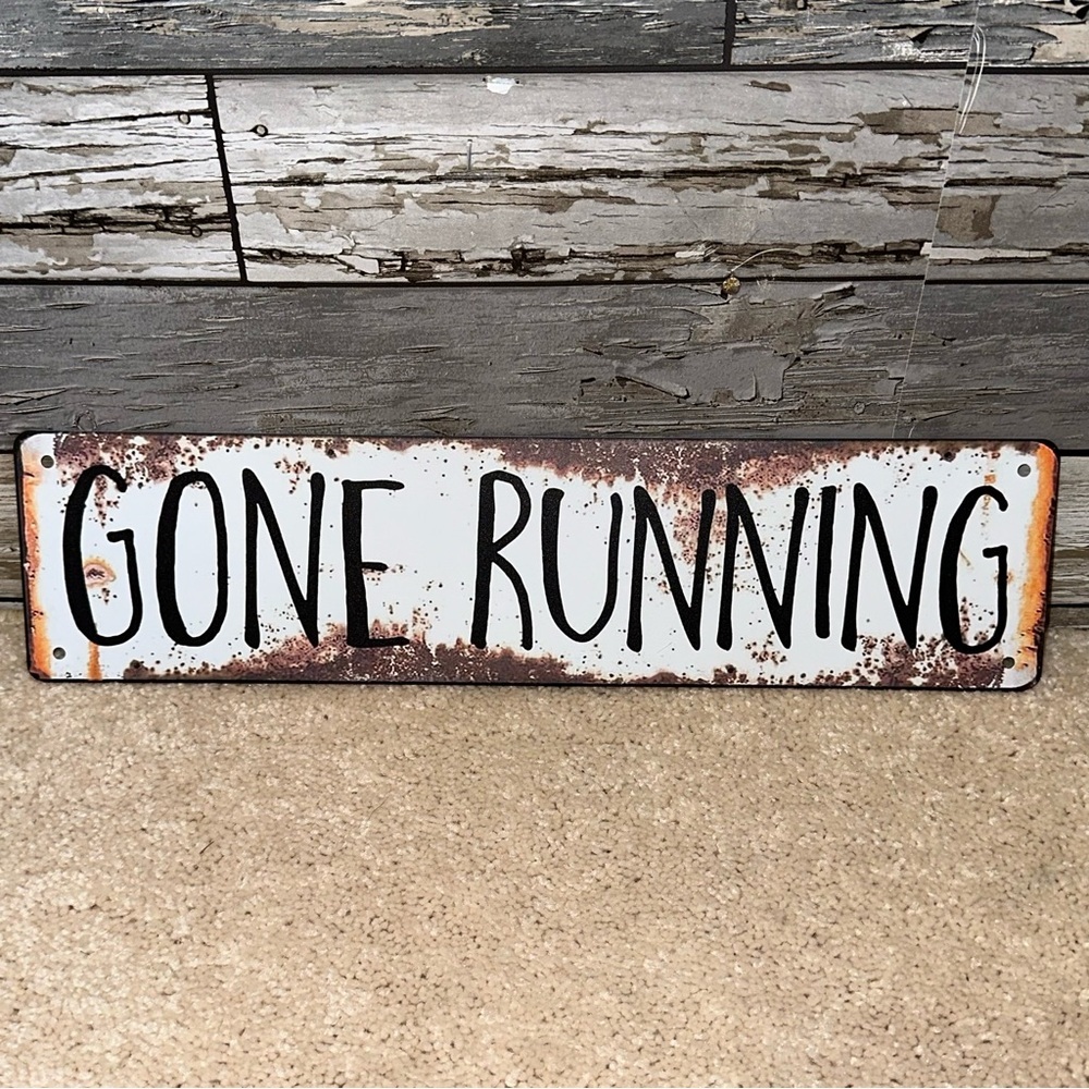 Gone Running Metal Wall Sign - NWT